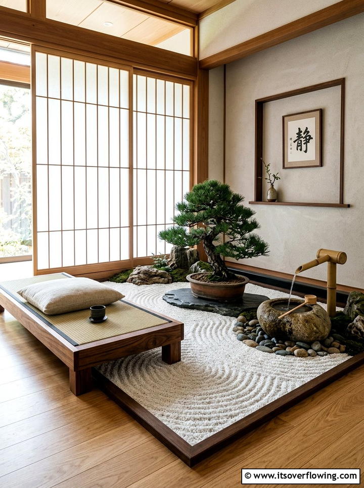 Minimalist Zen Garden Seating - 25 small garden ideas with cozy seating