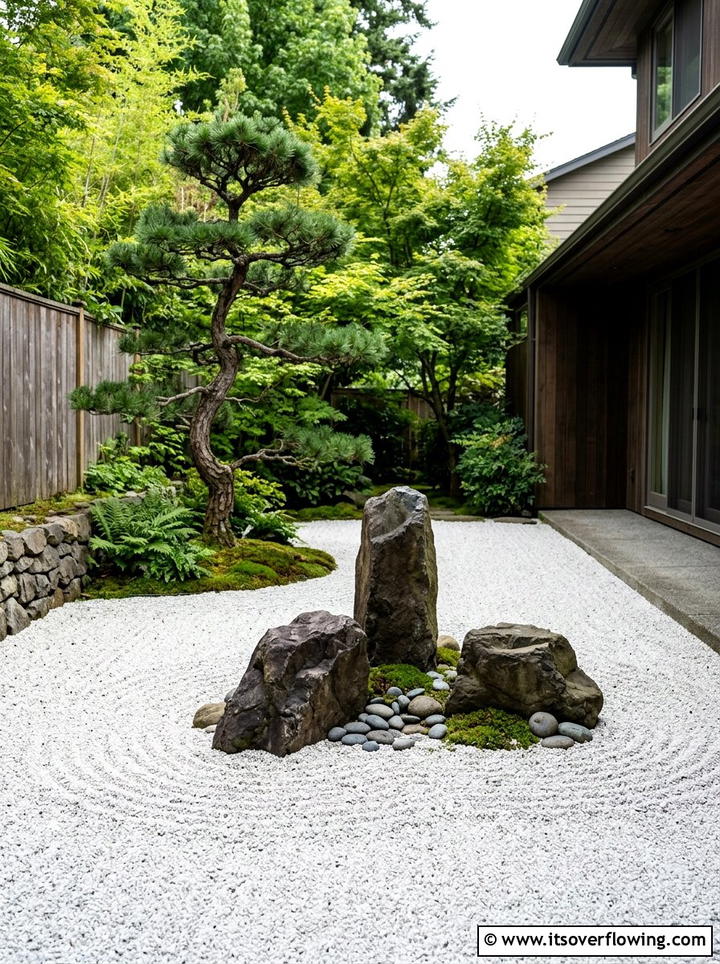 Minimalist Zen Rock - 25 garden design ideas for side yard strips