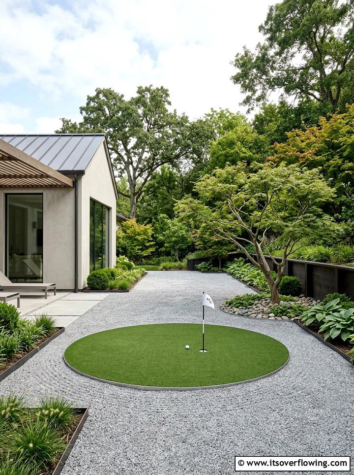 Minimalist backyard golf - 25 backyard ideas with putting green