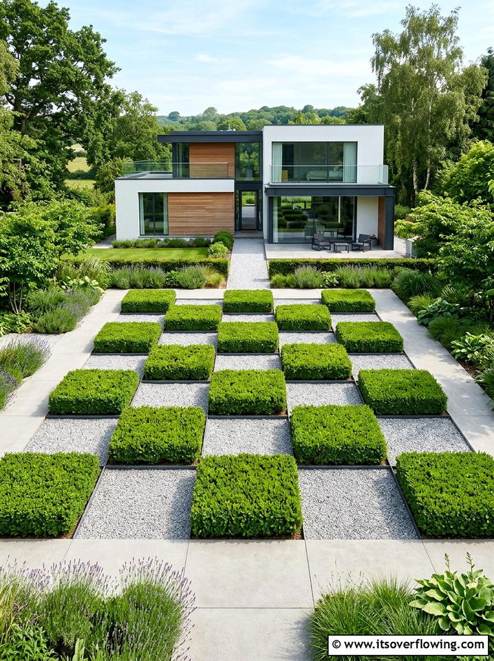 Minimalist grid garden plan - 25 creative garden ideas with geometric beds