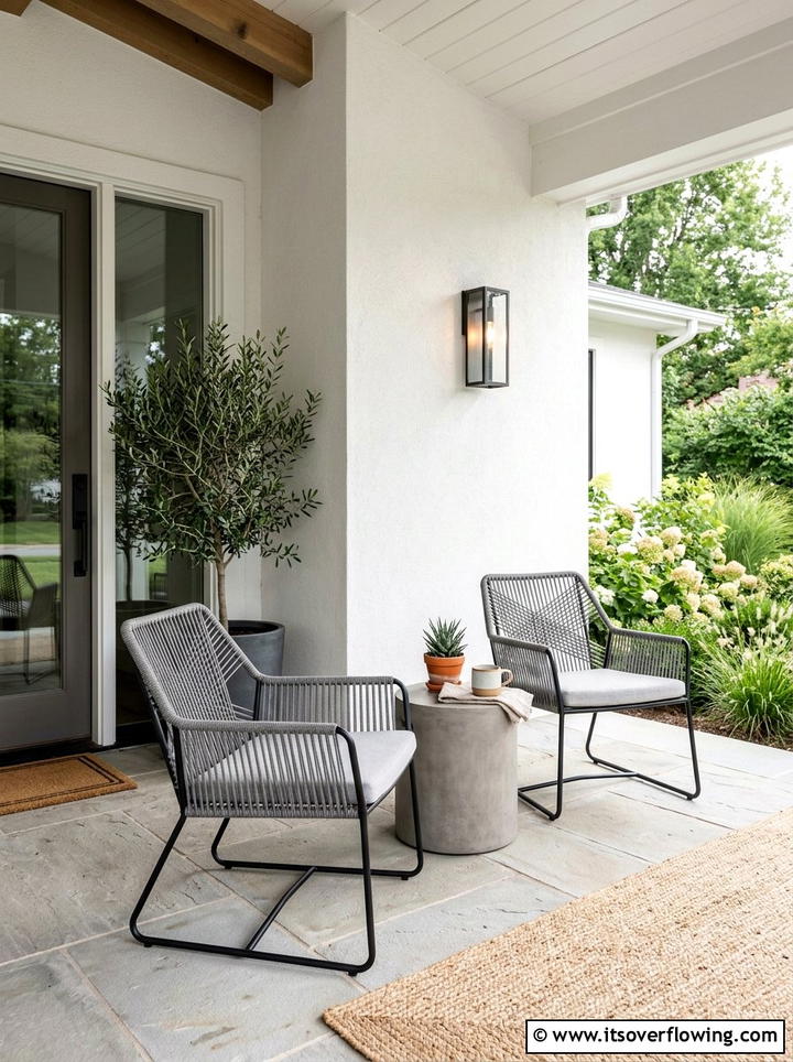 Minimalist outdoor chairs - 25 front porch ideas with modern style