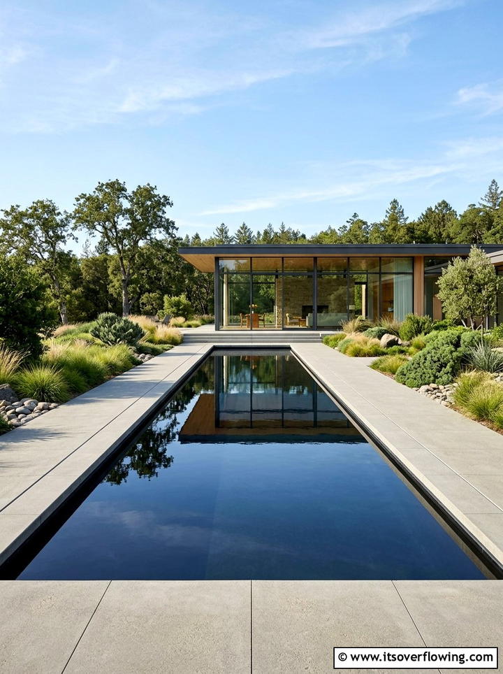 Minimalist reflecting pool - 25 garden design ideas with water features