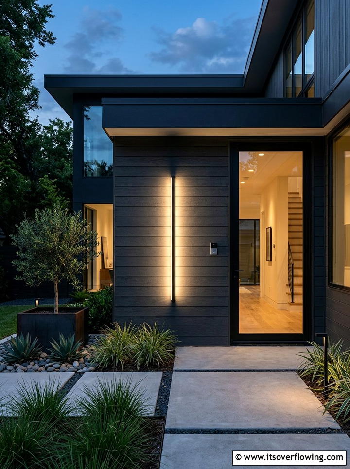 Minimalist smart wall light - 25 front porch ideas with smart lighting