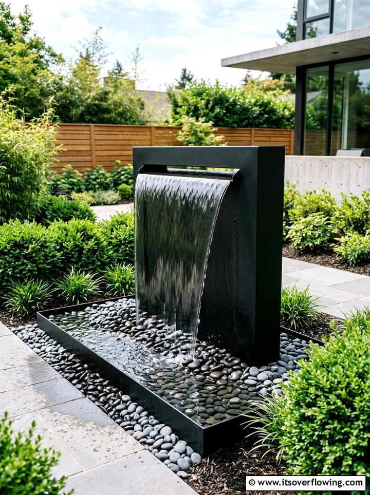 Minimalist water feature - 25 backyard ideas with minimalist style