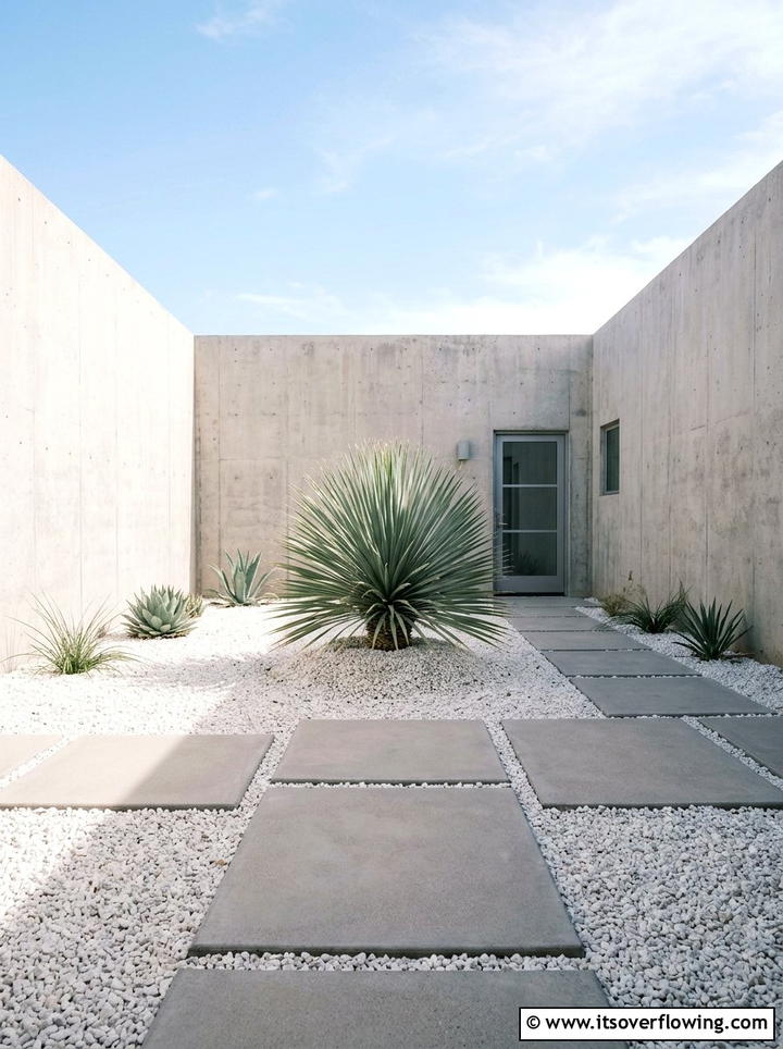 Minimalist xeriscape courtyard - 25 garden ideas for desert style