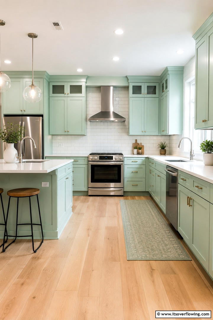 Mint Green Kitchen Refresh - 30 Pastel Colour Home Design Ideas for a Serene Ambiance