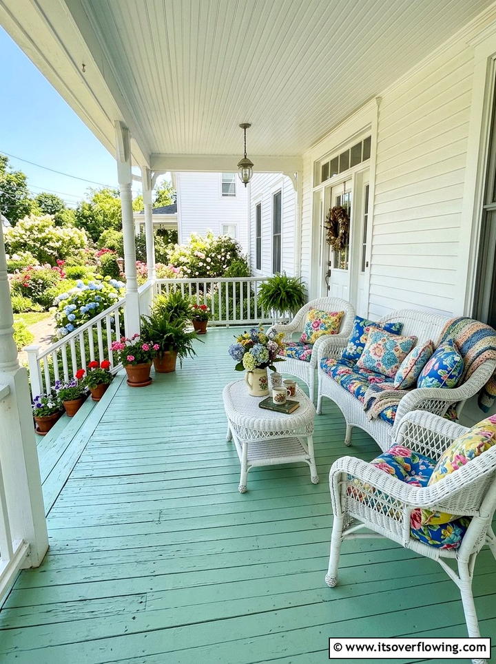 Mint Green Porch Floor - 25 front porch ideas with painted floor