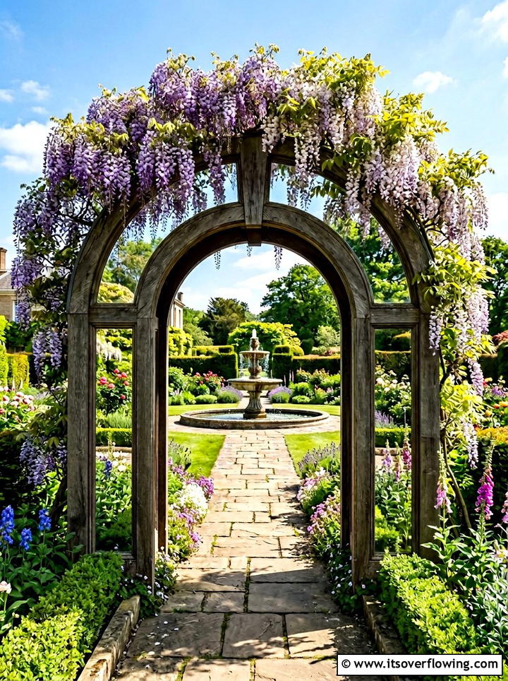 Mirror Garden Arch - 25 recycled garden ideas with mirror pieces