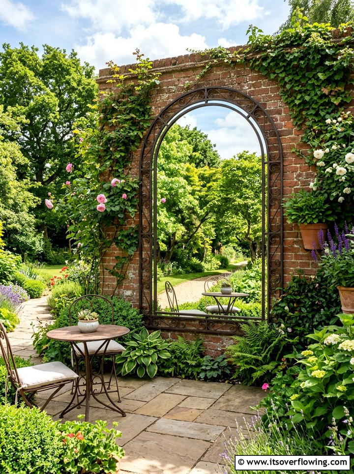Mirror Garden Wall - 25 backyard ideas for narrow yards