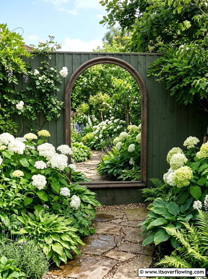 Mirror Garden Wall - 25 cheap garden ideas for small spaces