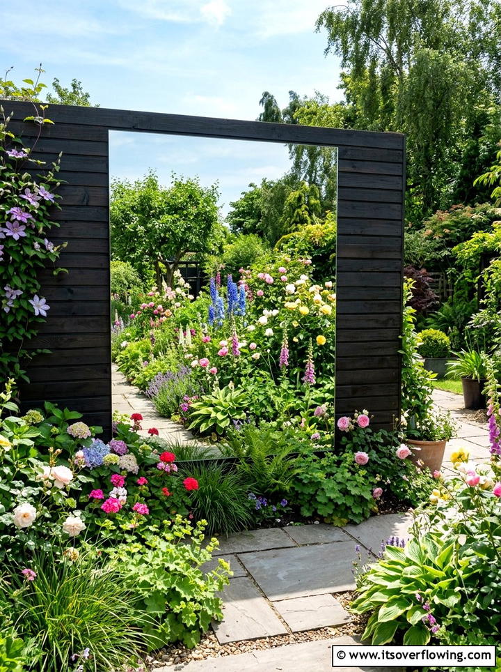 Mirror Garden Wall - 25 garden decor ideas for modern gardens