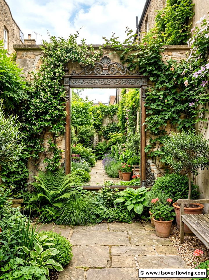 Mirror Garden Wall - 25 small garden ideas for low sunlight