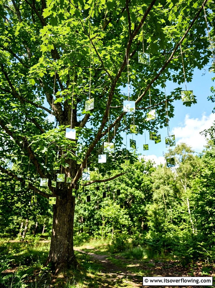 Mirror In Trees - 25 backyard decorating ideas with mirror accents