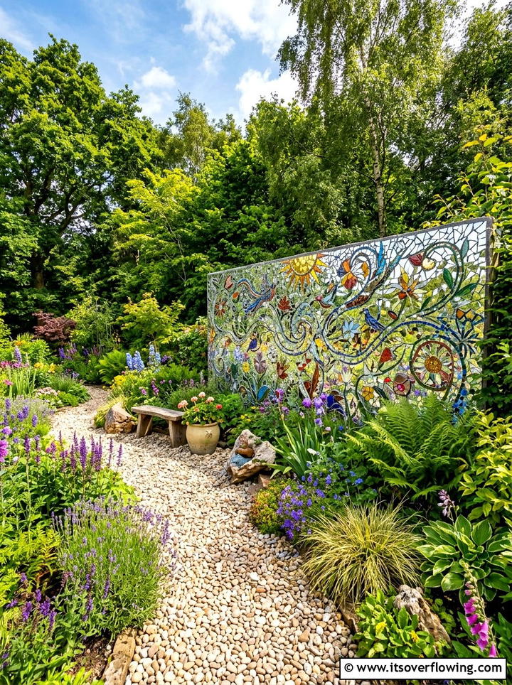 Mirror Mosaic Garden Art - 25 small garden ideas with mirror tricks