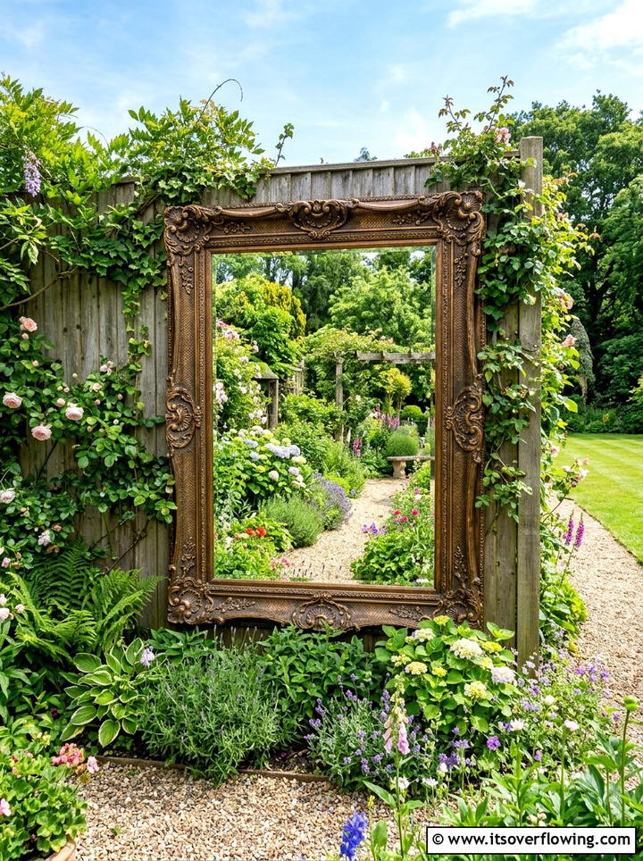 Mirror Wall Feature - 25 small garden ideas on a budget