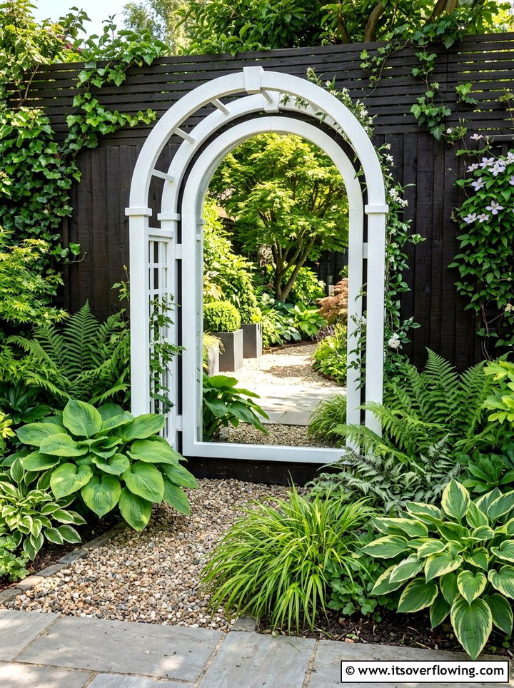Mirror garden arch - 25 garden ideas with arches