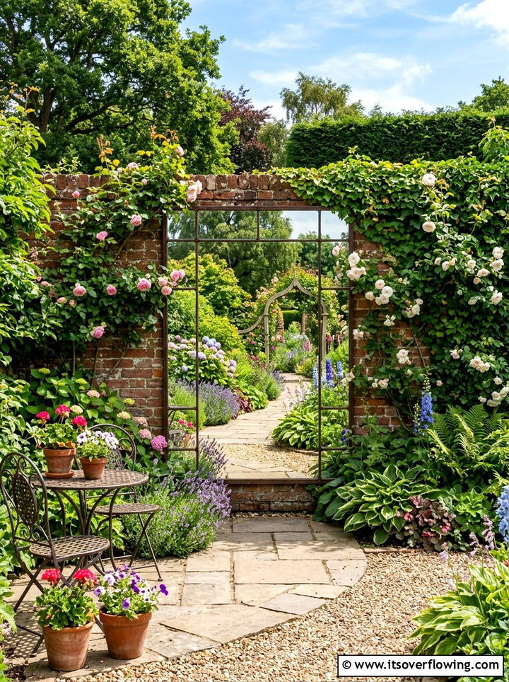Mirror garden trick - 25 creative garden ideas for urban homes