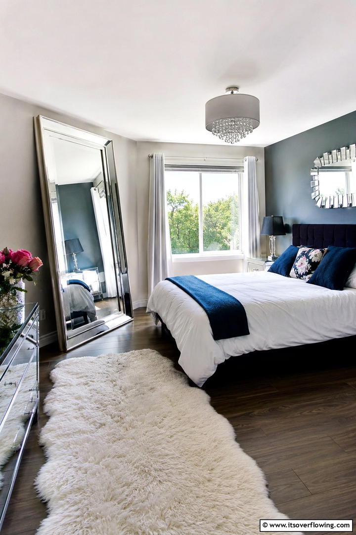 Mirrored Elements for Illusion - 30 Space-Saving Small Guest Bedroom Ideas for Cozy Comfort