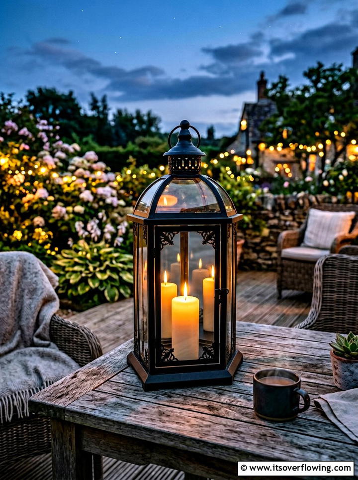 Mirrored Garden Lantern - 25 recycled garden ideas with mirror pieces