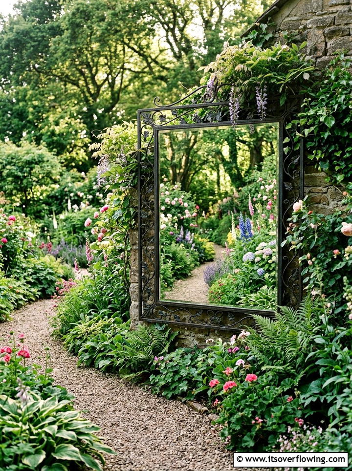 Mirrored Garden Panel - 25 garden design ideas with privacy screens