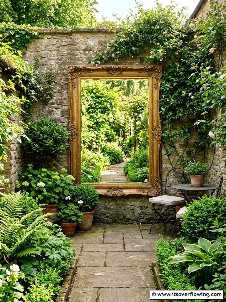 Mirrored Garden Wall - 25 garden ideas for tiny patios