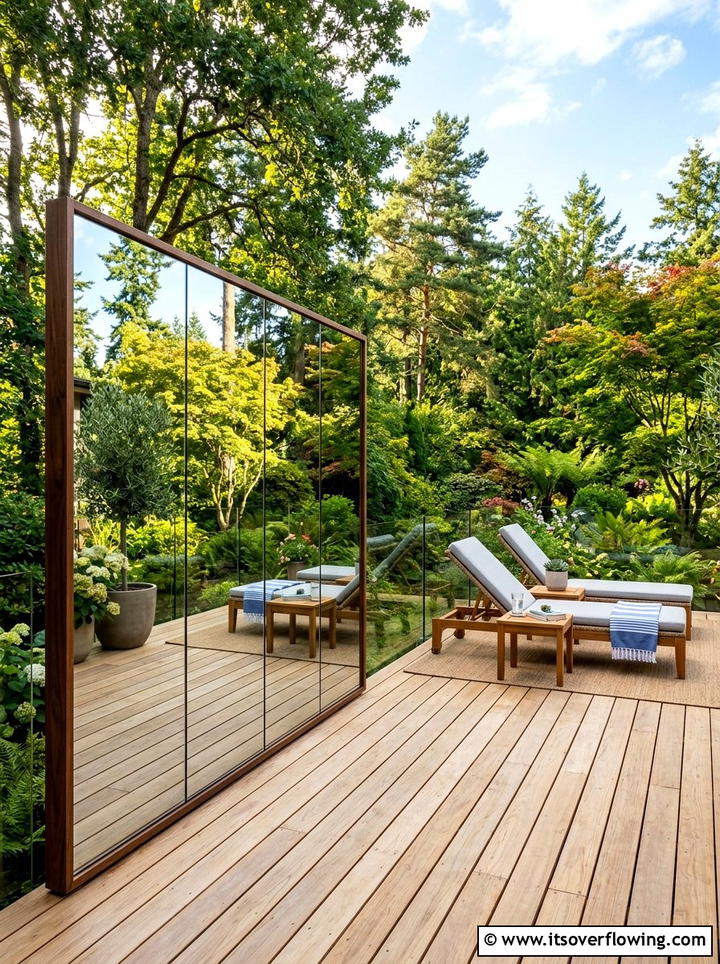 Mirrored Privacy Screen For Deck - 25 garden decor ideas with mirrors