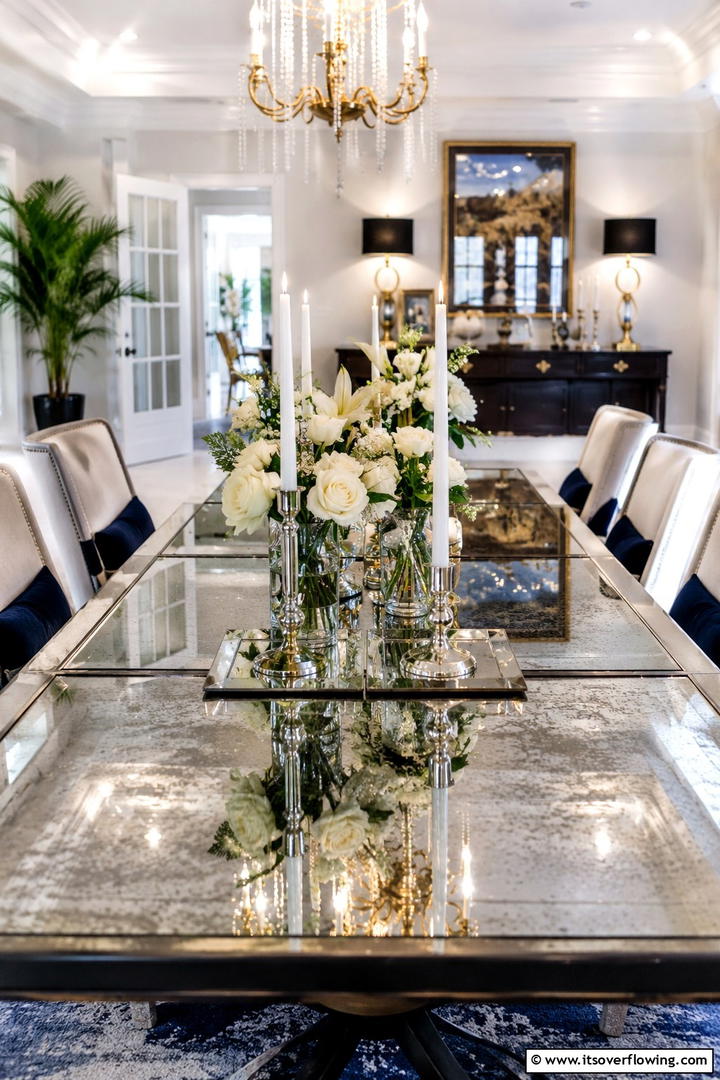 Mirrored Table Surfaces - 50 Fall Table Decor Ideas Roundup- Seasonal Styling