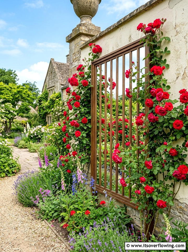 Mirrored Trellis Panel - 25 recycled garden ideas with mirror pieces