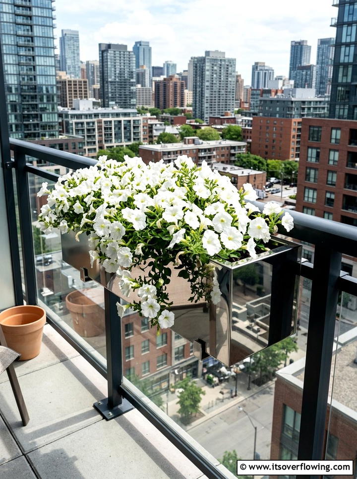 Mirrored Window Box - 25 recycled garden ideas with mirror pieces
