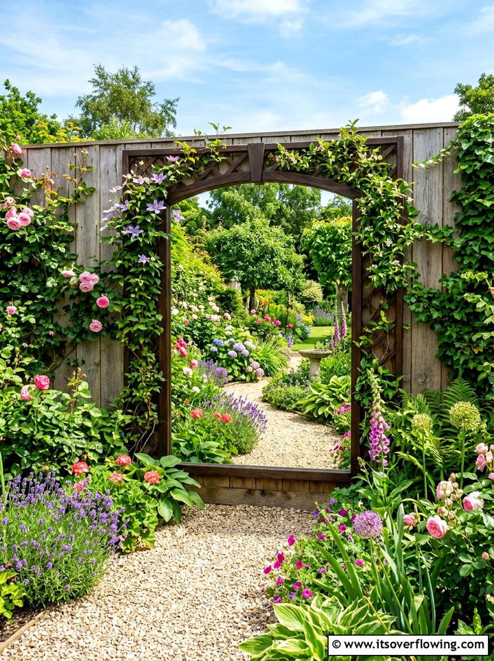 Mirrored garden wall - 25 garden decor ideas with modern accents