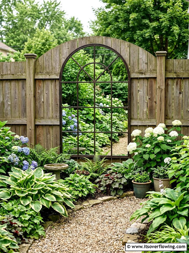 Mirrored garden wall - 25 garden decor ideas for small gardens