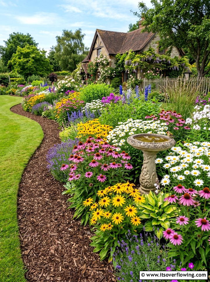 Mixed Perennial Flower Bed - 25 backyard ideas with border plants