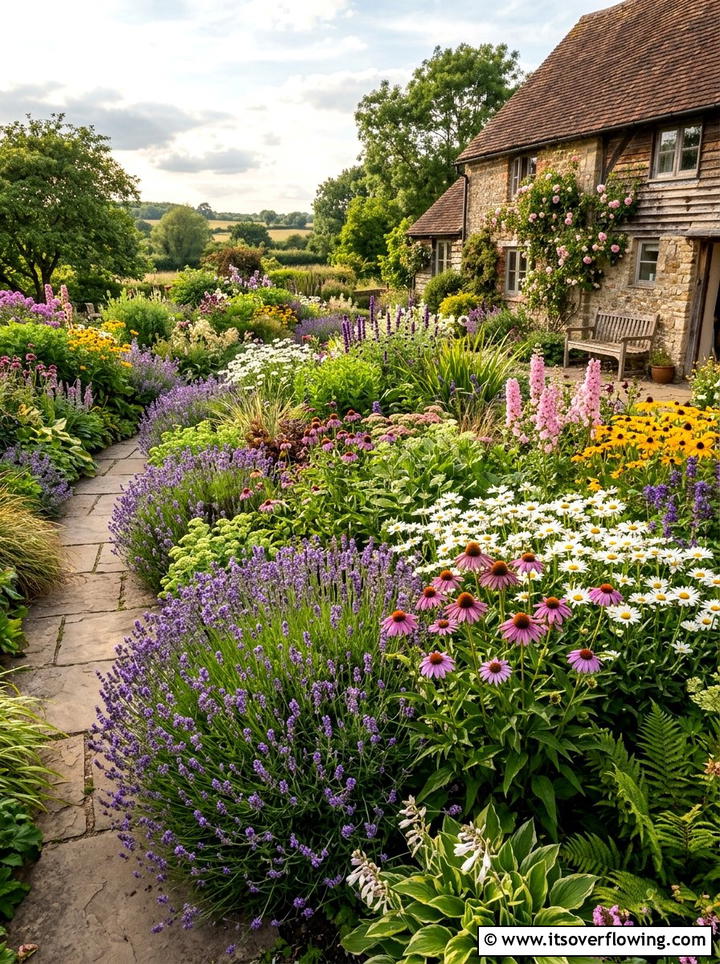 Mixed Perennial Garden Bed - 25 creative garden ideas with cottage layering