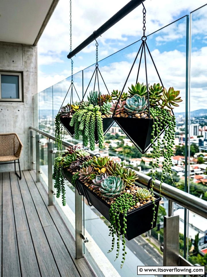 Mixed Succulent Arrangement - 25 garden ideas with hanging baskets
