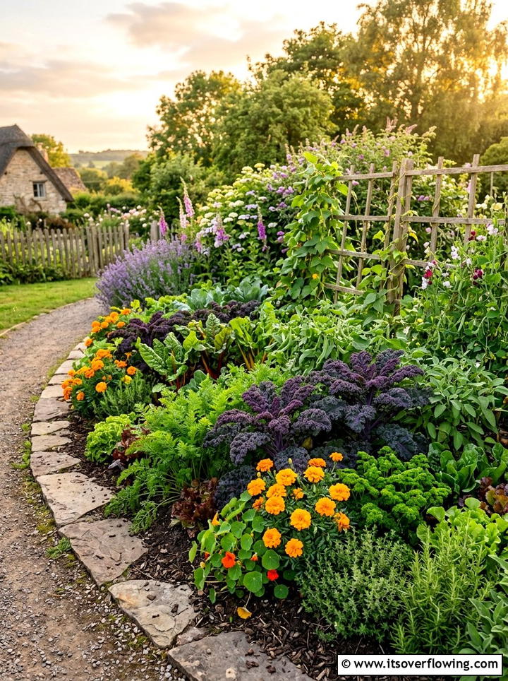 Mixed Vegetable Flower Bed - 25 small garden ideas with edible garden