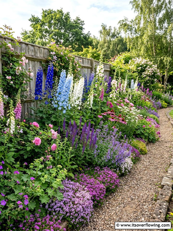 Mixed height perennial border - 25 garden design ideas with asymmetry