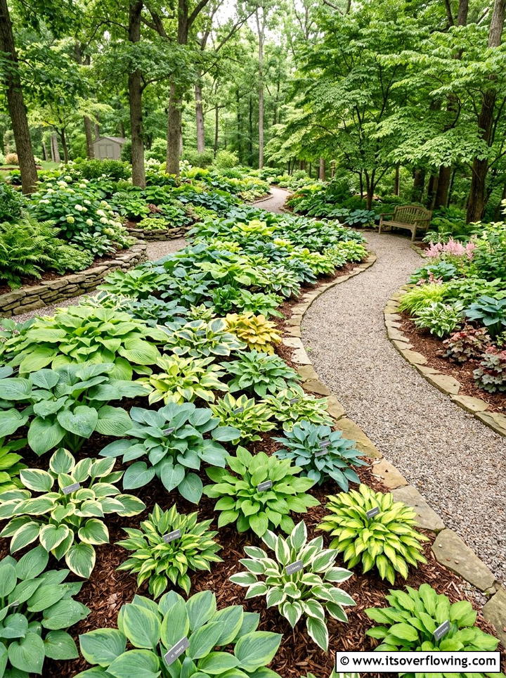 Mixed hosta garden beds - 25 garden ideas with hostas