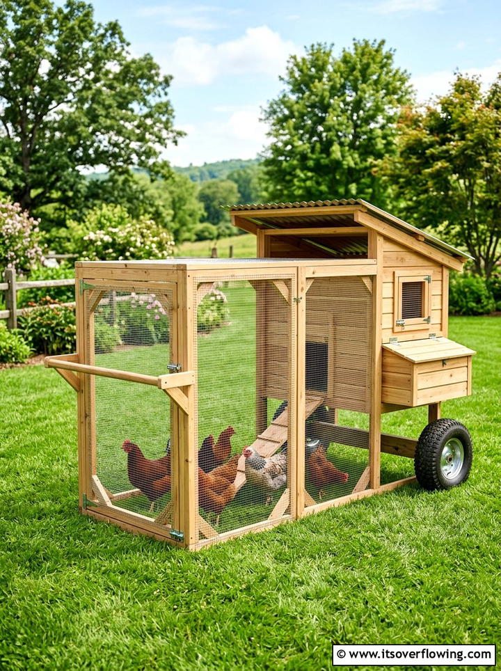 Mobile Chicken Tractor - 25 creative garden ideas with chicken coop gardens