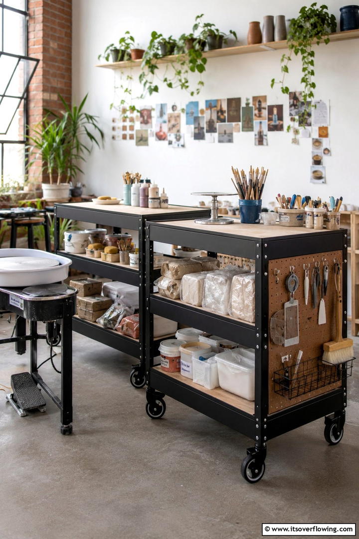 Mobile Storage Units - 30 Small Craft Room Ideas for Organized Creative Spaces