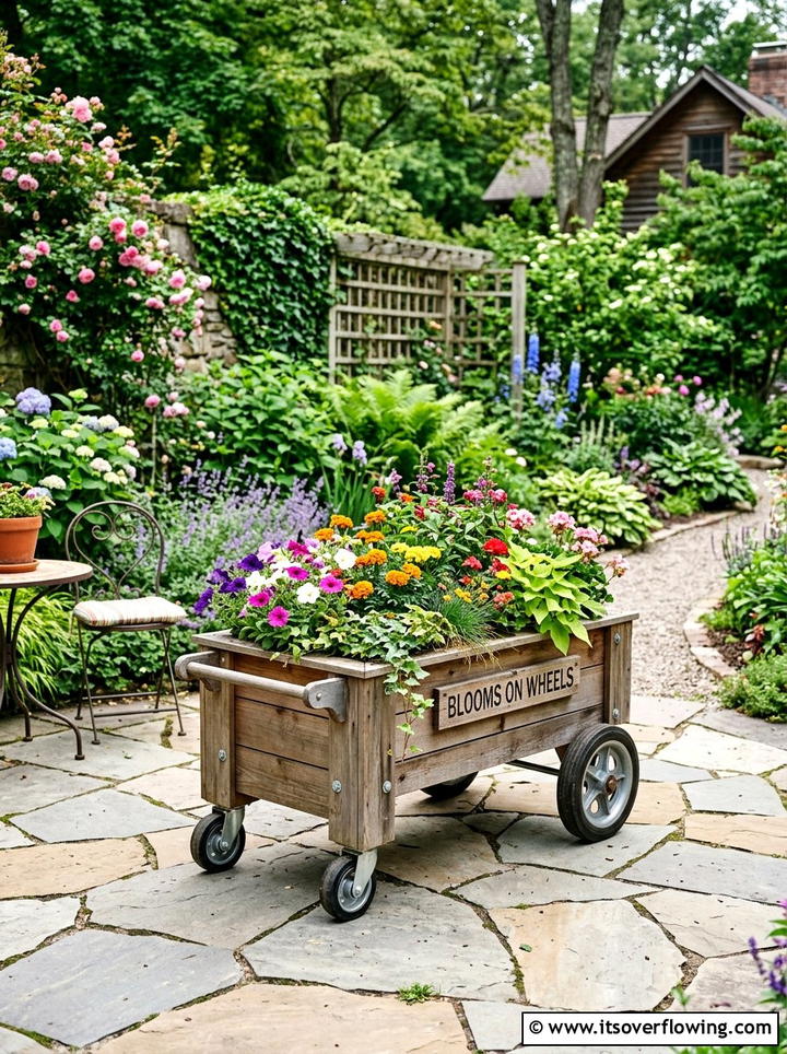 Mobile Wood Planter With Wheels - 25 garden decor ideas with wooden planters