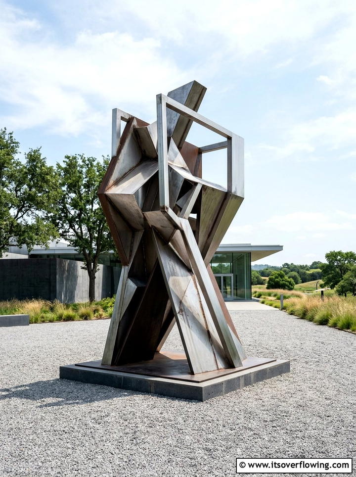 Modern Abstract Metal Art - 25 backyard decorating ideas with statues