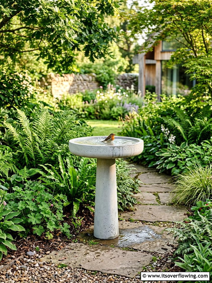 Modern Bird Bath - 25 garden decor ideas for modern gardens