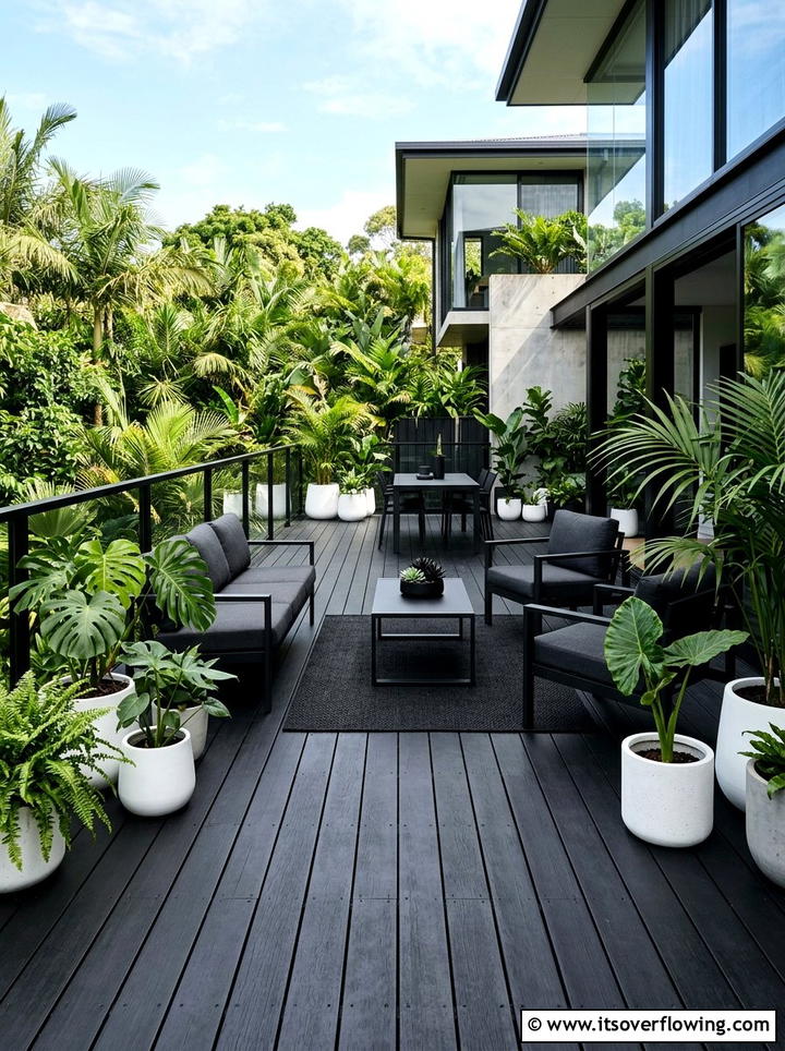 Modern Black Deck - 25 garden ideas with deck
