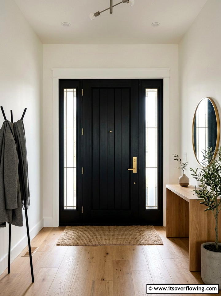 Modern Black Front Door - 25 front porch ideas with black and white theme
