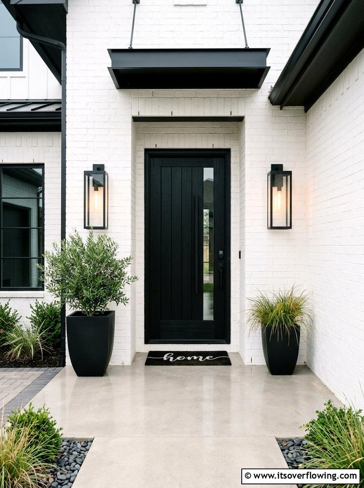 Modern Black Lanterns - 25 front porch ideas with candle lanterns