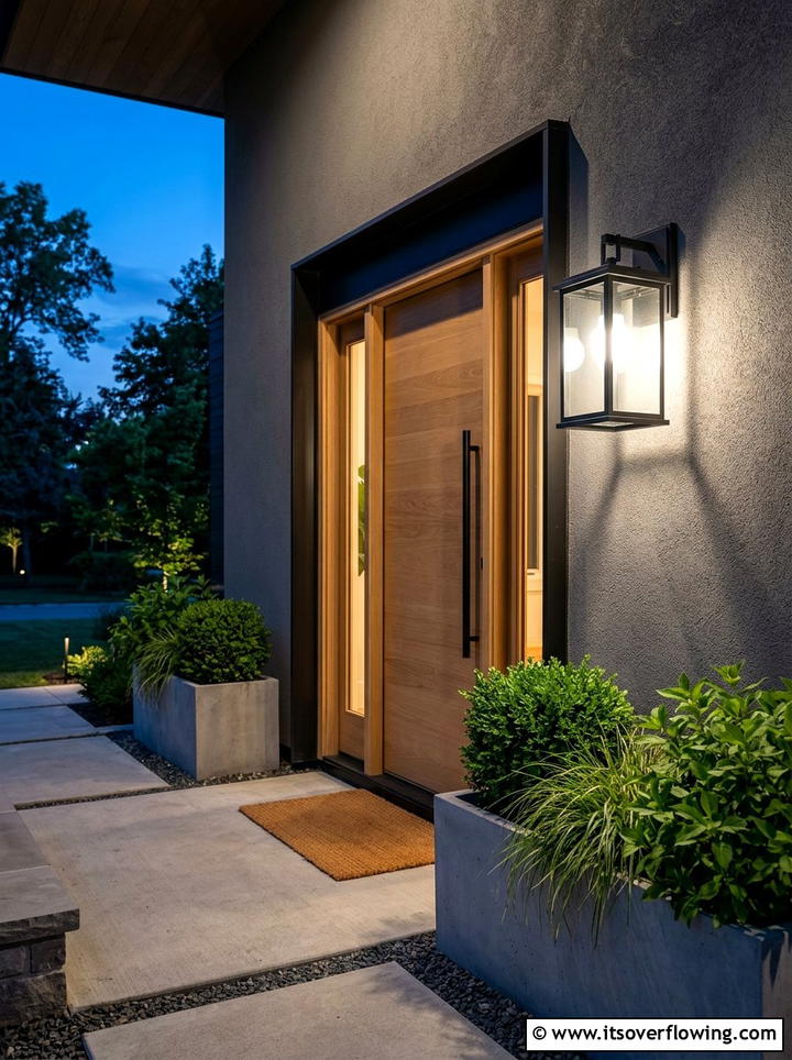 Modern Black Metal Lantern - 25 front porch ideas with lanterns