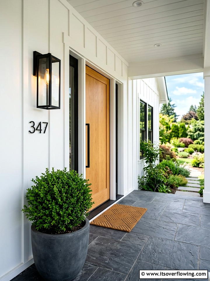 Modern Black Porch Sconce - 25 front porch ideas with motion lights