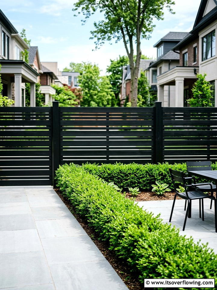 Modern Black Slat Fence - 25 garden design ideas with privacy screens