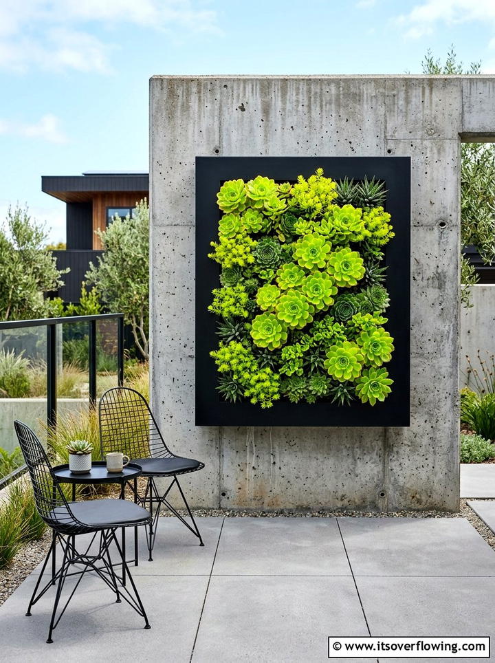Modern Black Succulent Frame - 25 garden ideas with succulent frames