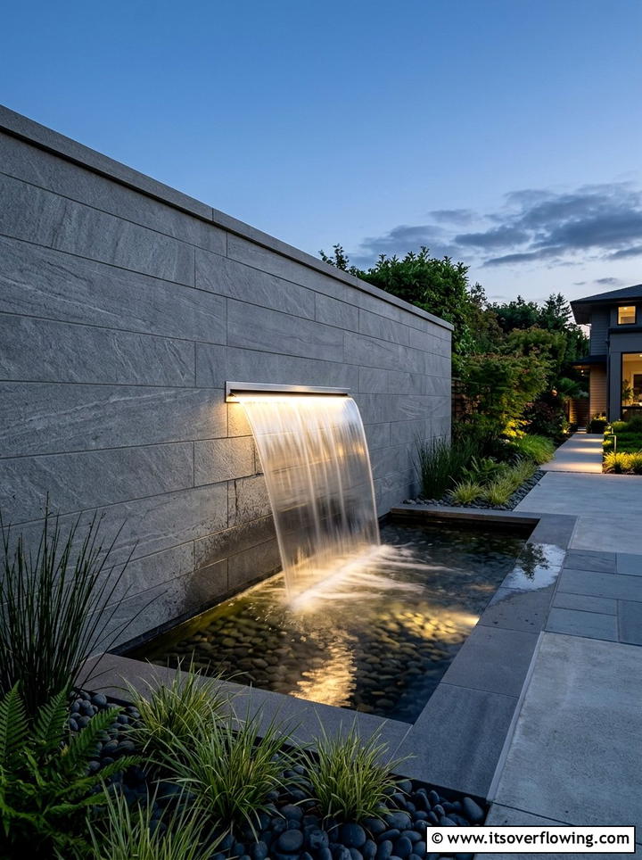 Modern Blade Waterfall - 25 garden ideas with waterfall